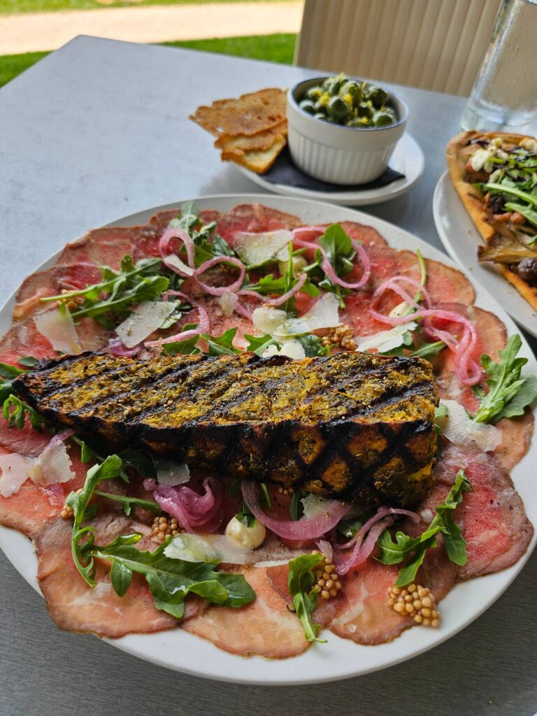 Beef carpaccio at Luckett Vineyards