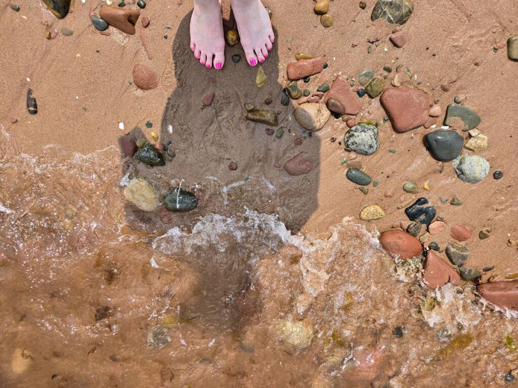 Cavendish Beach with Dana's feet