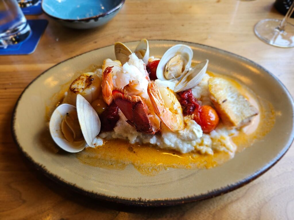 Seafood dish at 5 Fishermen restaurant