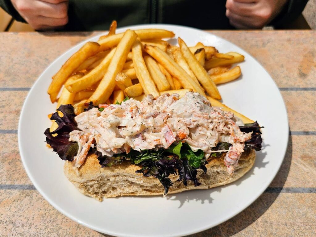 Lobster roll at Tipsy Tails Restaurant, Alma, NB
