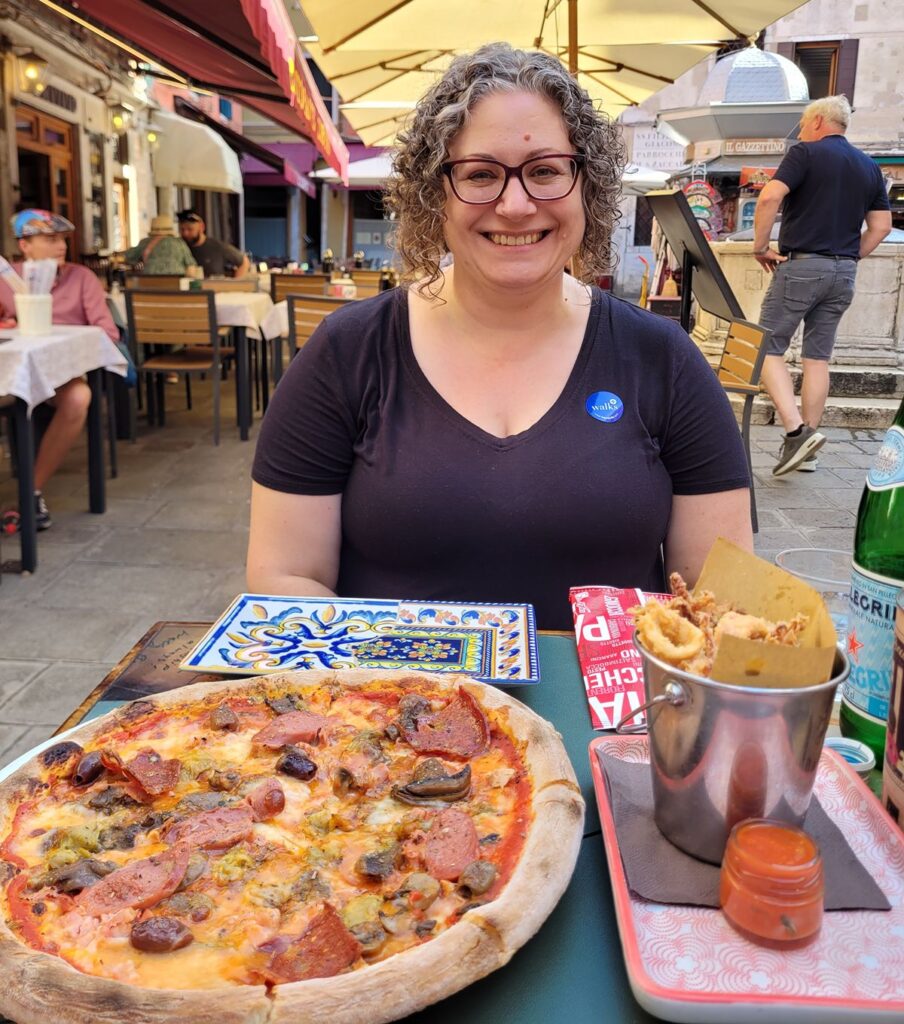 The best calamari and pizza from Pizzeria Trattoria Conca D'Oro